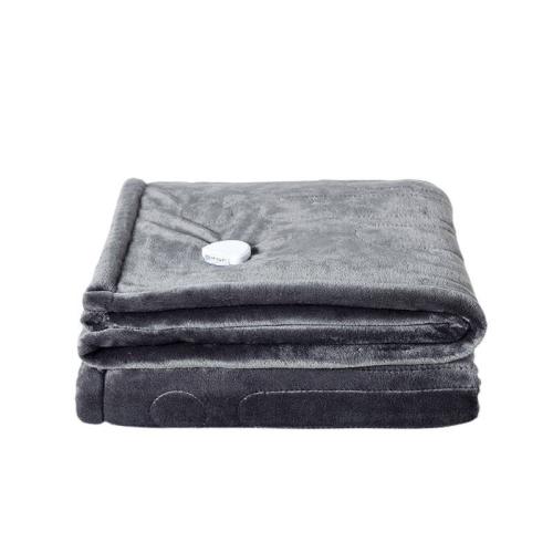 Berber Fleece & Flannel Electric Heating Blanket different power plug style for choose & thermal Solid black PC