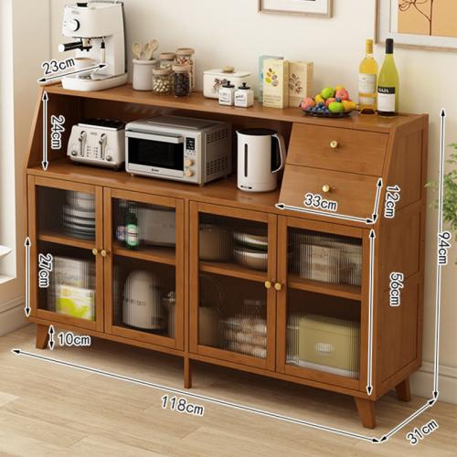 MDF Board & Moso Bamboo & Acrylic Multilayer & Multifunction Storage Cabinet dustproof PC