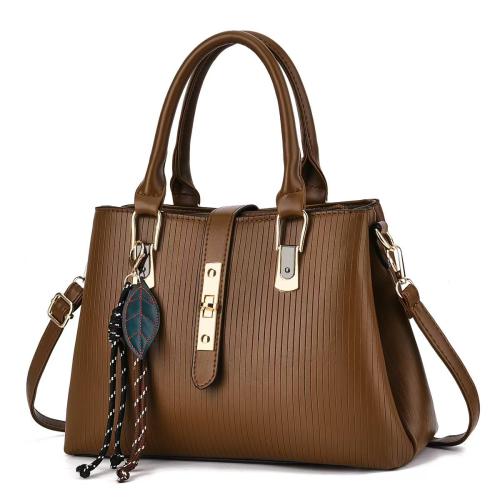 PU Leather Tote Bag Handbag with hanging ornament PC