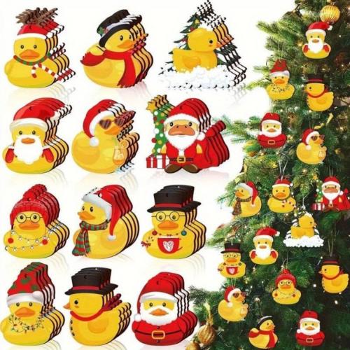 Wood Christmas Tree Hanging Decoration  Cartoon Set