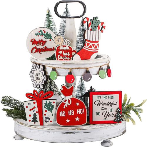 Wood Tray christmas design Set