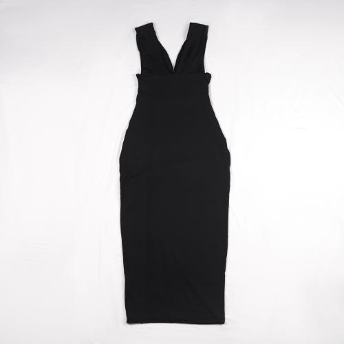 Polyester Slim Backless Dress deep V PC