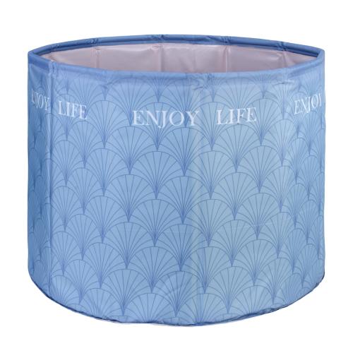 Pearl Cotton & PVC Foldable Bathtub blue Set