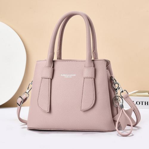PU Leather Handbag embossing & attached with hanging strap Lichee Grain PC