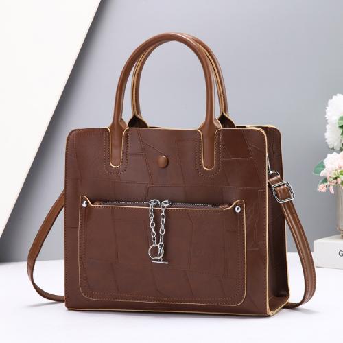 PU Leather Bucket Bag Handbag contrast color PU Leather PC
