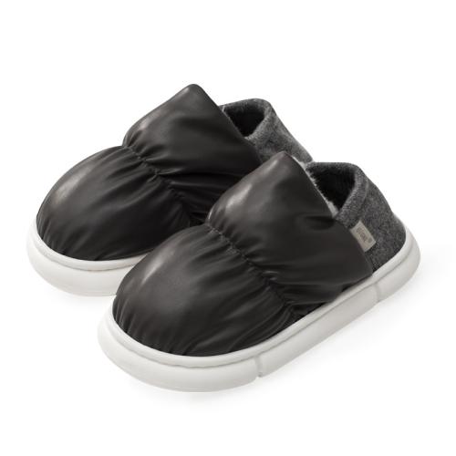 Plush & EVA & PU Leather Fluffy slippers Pair