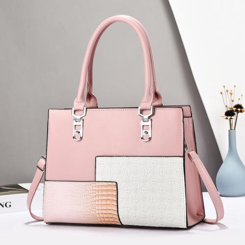 PU Leather Handbag large capacity & attached with hanging strap PC