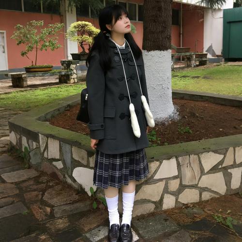 Polyester Women Overcoat autumn and winter design & thermal dark gray PC