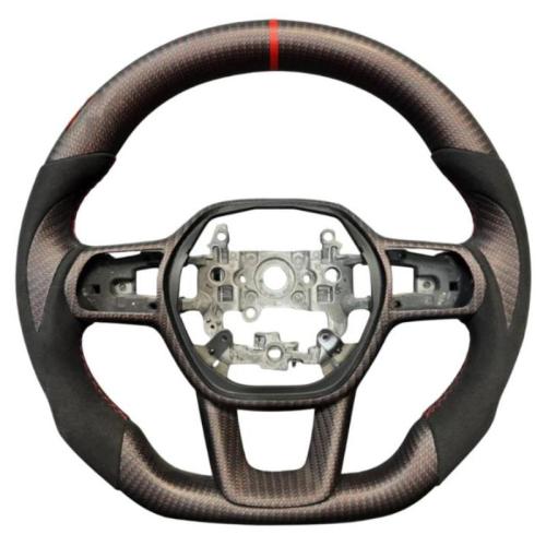 Custom Carbon Fiber Black Alcantara Steering Wheel for 2022-2025 Honda Civic