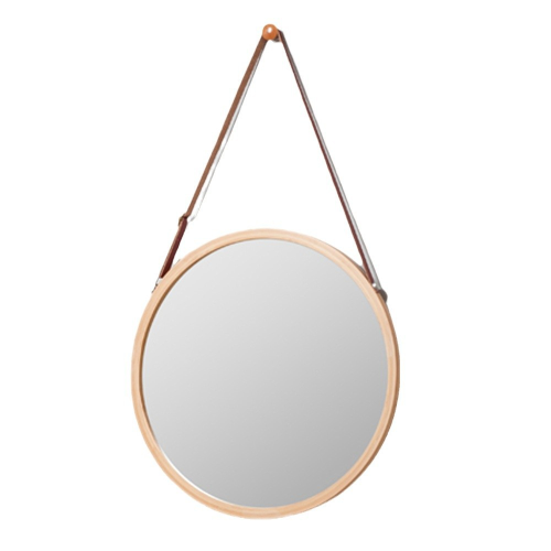 Moso Bamboo & Glass & PU Leather anti - slip Cosmetic Mirror khaki PC