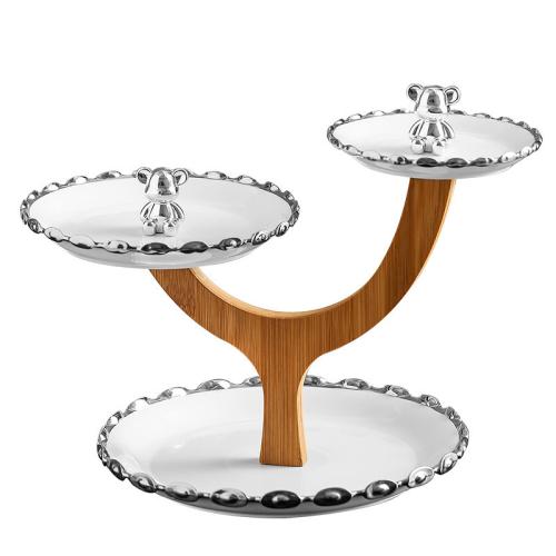 Bamboo & Ceramics Multifunction Dried Fruit Plate durable PC