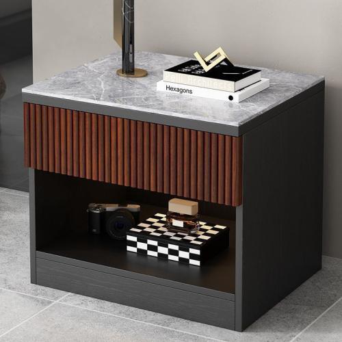 Sintered Stone & Medium Density Fiberboard Multifunction Bedside Cabinet dustproof PC