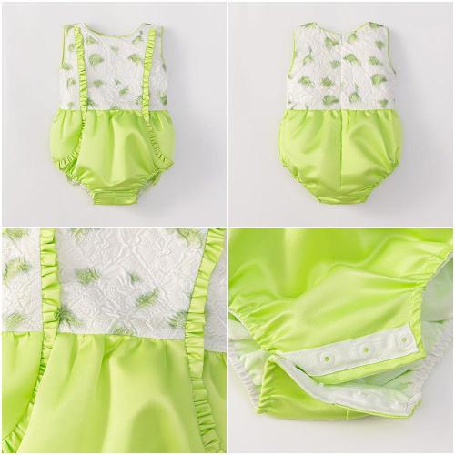 Polyester Girl One-piece Dress Cute green PC