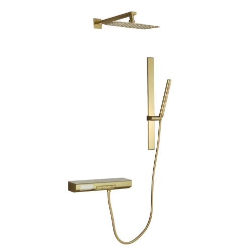 304 Stainless Steel & Brass thermostability & Multifunction Shower Set durable gold Set