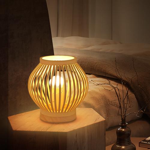 Bamboo Table Lamp Rechargeable PC