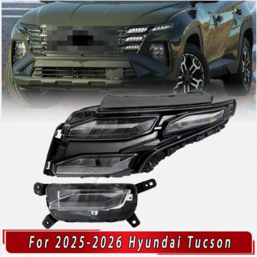 Smoked LED Daytime Running Light Headlight Driver For Hyundai Tucson 2025-2026