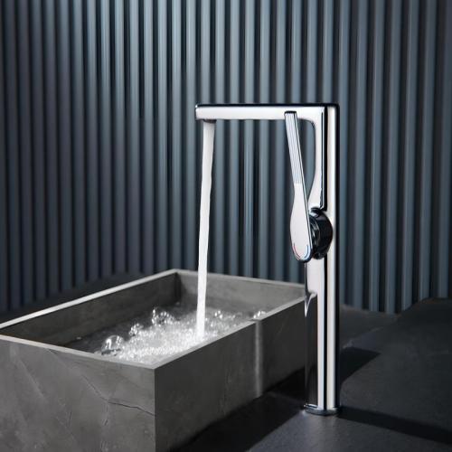 Brushed Gold Bathroom Basin Faucet Single Handle Hot & Cold Mixer Tap Deck-Mounted Durable Brass White(Brush Gold)