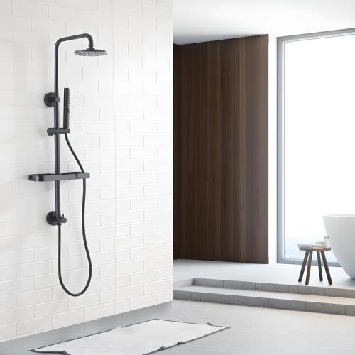 304 Stainless Steel & Brass & Engineering Plastics thermostability & Multifunction Shower Set durable black PC