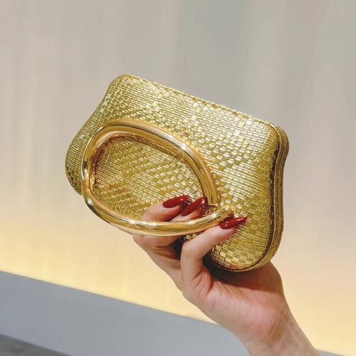 PU Leather Box Bag Clutch Bag with chain gold PC
