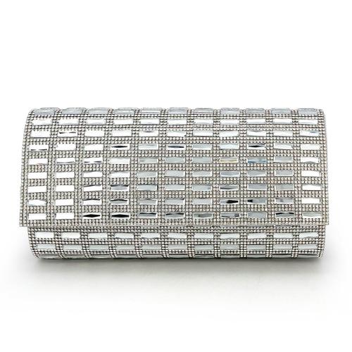 PU Leather Envelope Clutch Bag with chain & with rhinestone PU Leather black PC