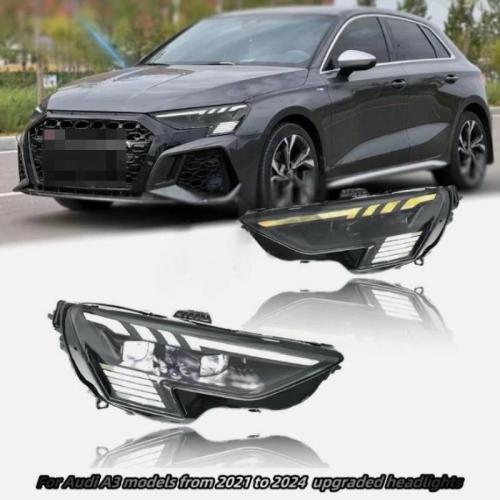 Upgrade Matrix Headlights Assembly Sequential Signal Lamps For Audi A3 2021-2024