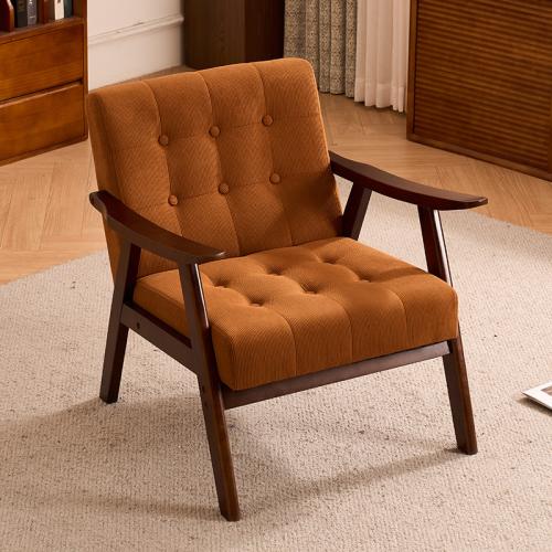 Cuir ciré & Éponge & Bois massif & Velours côtelé Chaise de maison occasionnelle pièce