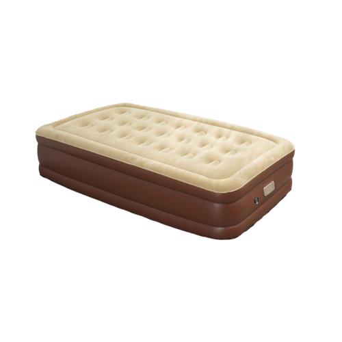 Flocking Fabric PVC foldable Inflatable Bed Mattress portable khaki PC