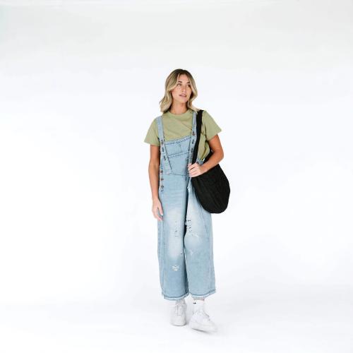 Cotton Ripped Women Suspender Trousers PC