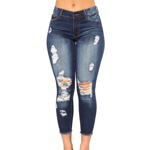 Cotton Ripped Women Jeans & skinny PC