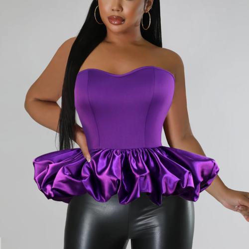 Polyester Waist-controlled Tube Top purple PC