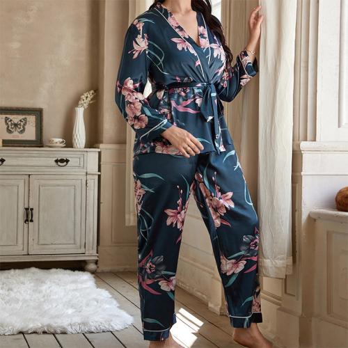 Polyester Plus Size Women Pajama Set Set