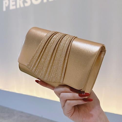 PU Leather Evening Party Clutch Bag with chain gold PC