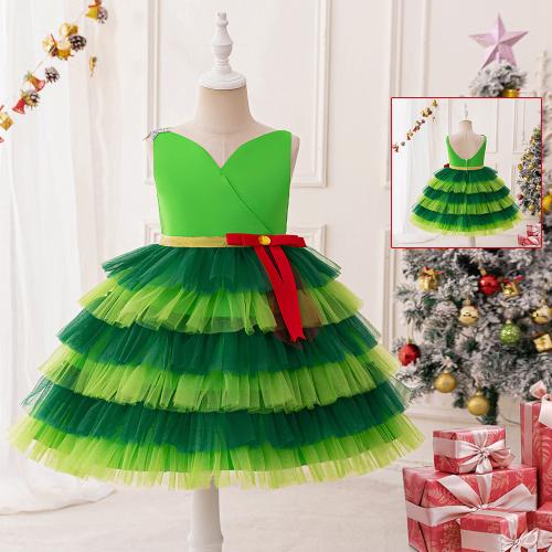 Polyester Princess Children Layered Skirt christmas design PC