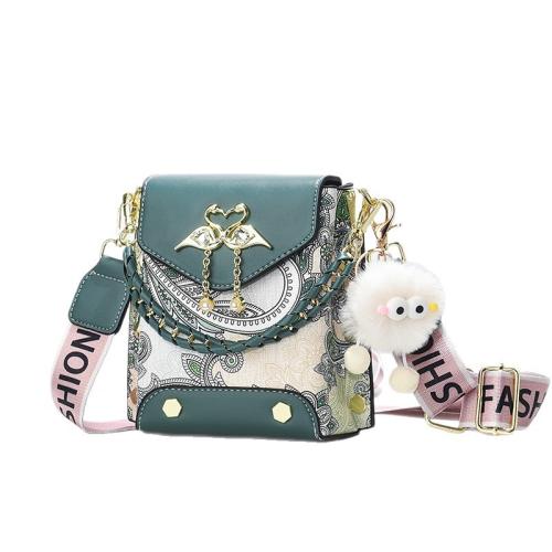 PU Leather Box Bag Handbag attached with hanging strap PC