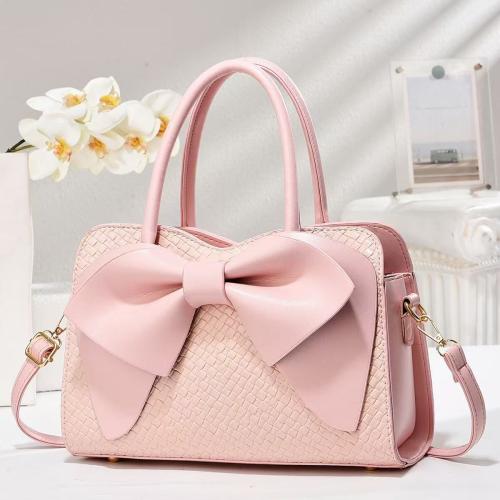 PU Leather Bowknot Handbag attached with hanging strap PC