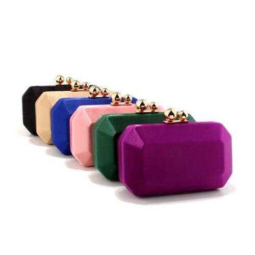 Silk & Polyester Box Bag & Evening Party Clutch Bag with chain PC