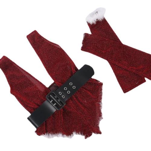 Polyester Sexy Teddy christmas design & backless wine red :L PC