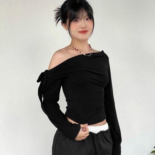 Polyester Slim Lady One Shoulder Top & off shoulder PC