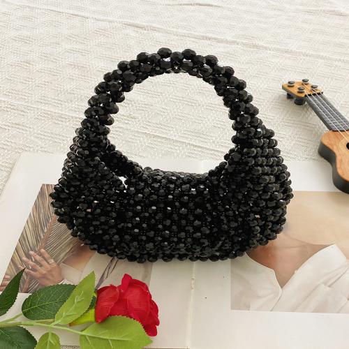 Unlined & Acrylic Easy Matching Handbag Lightweight black PC