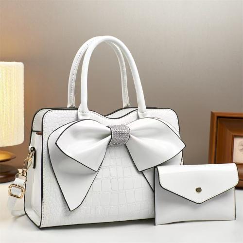 PU Leather Bowknot & Easy Matching Bag Suit two piece Set