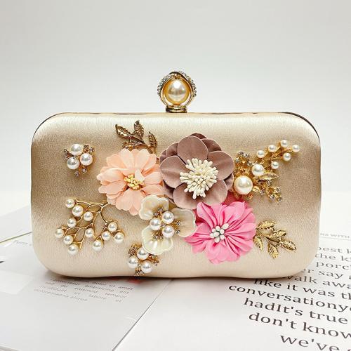 PU Leather & Plastic Pearl Box Bag & Evening Party Clutch Bag with chain PC