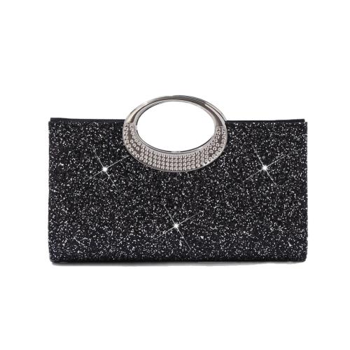 Polyester Clutch Bag with chain & durable Sequin Solid PC
