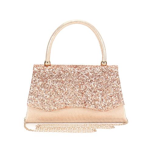 Polyester Handbag with chain & durable Solid gold PC