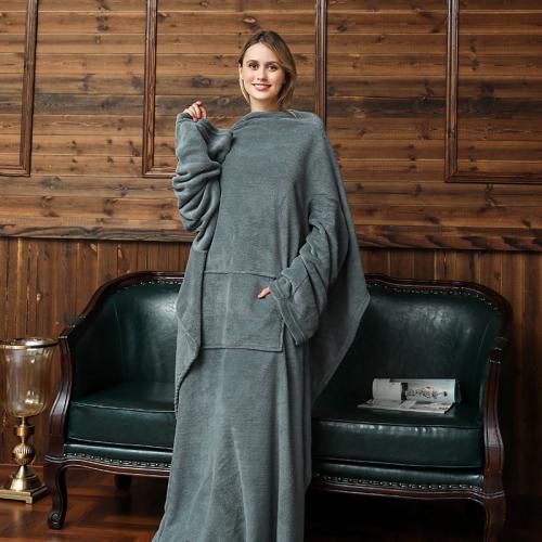 Polyester Multifunction Women Siamese Pajamas loose & thermal dark gray PC