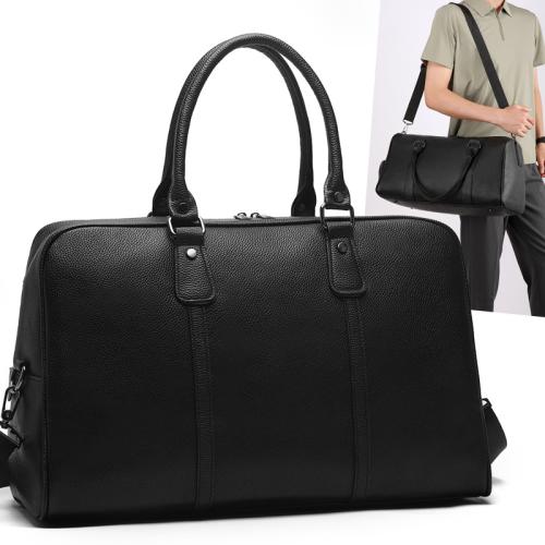 PU Leather Travelling Bag large capacity & hardwearing & waterproof black PC