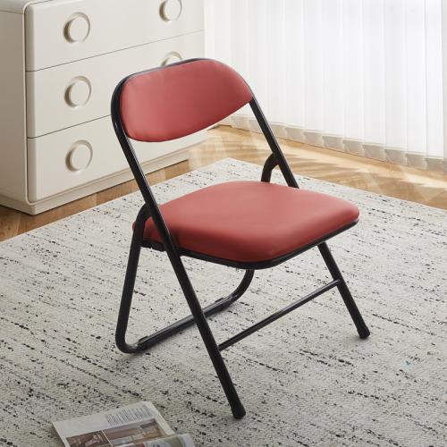Carbon Steel & Sponge & PU Leather Foldable Chair thicken Solid PC