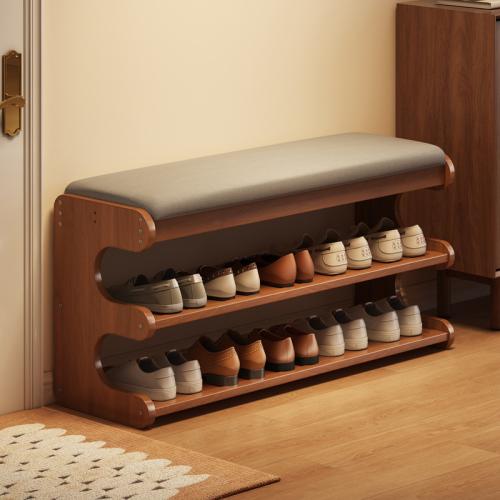 MDF Board & Moso Bamboo & Solid Wood Multifunction Storage Stool Sponge brown PC