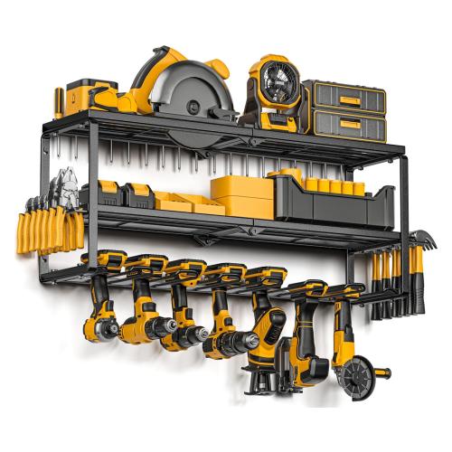 Iron Multifunctional Wall-Mounted Power Tool Rack Electric Drill Storage Rack Garage Rack