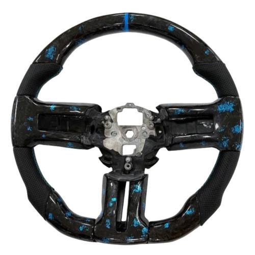 Real Carbon Fiber Steering Wheel Perforated Fits For Ford Mustang 2005-2014