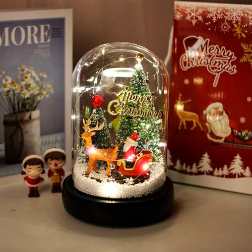 Glass & Plastic LED glow Bell Glass Decoration christmas design PC